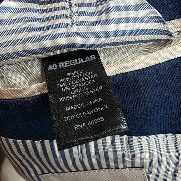 Express 40R Blue Blazer Sport Coat Jacket 2-Button Solid T370 - Picture 10 of 11